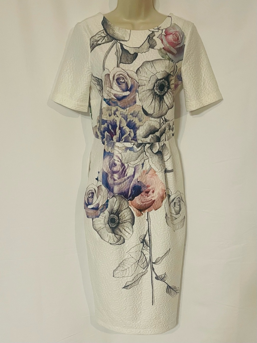 ASOS Floral Pencil Bodycon Cotton Dress